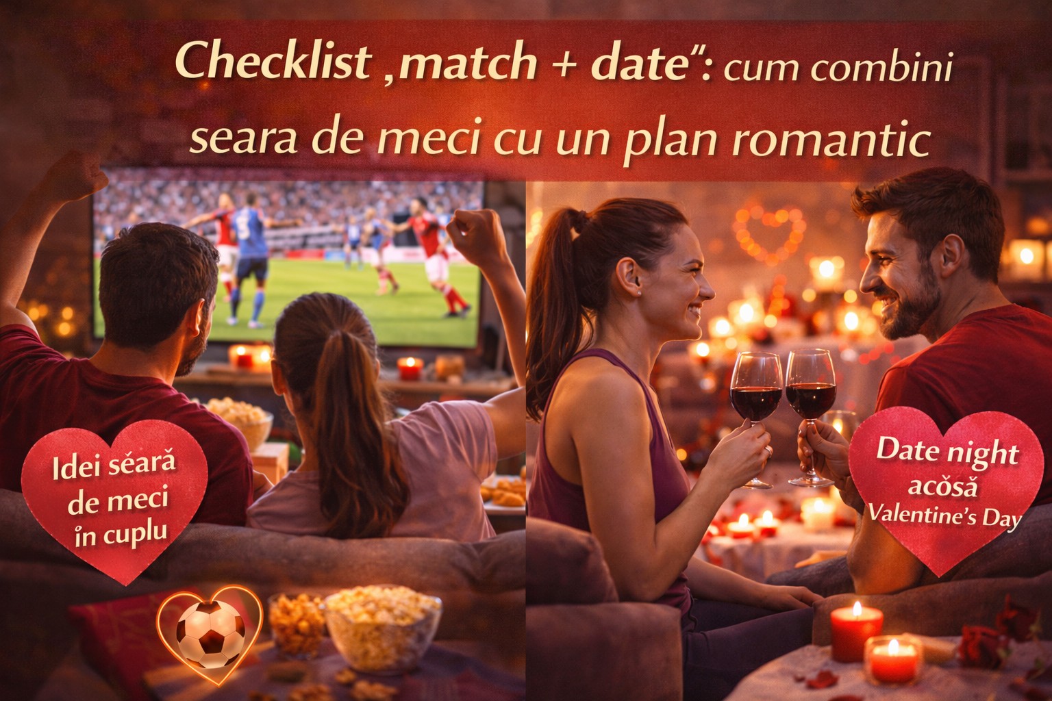 Checklist „match + date”: cum combini seara de meci cu un plan romantic